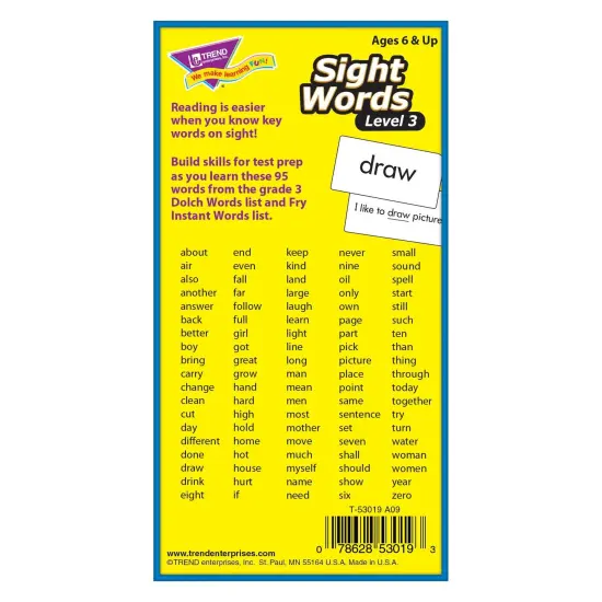Sight Words &ndash; Level 3 Skill Drill Flash Cards, 3 Packs {6}