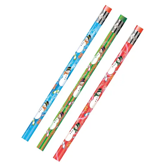 Decorated Pencils, Assorted Holiday Snowmen, 12 Per Pack, 12 Packs {1}