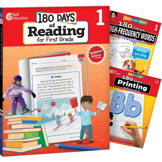 180 Days Reading, High-Frequency Words, & Printing Grade 1: 3-Book Set {1}