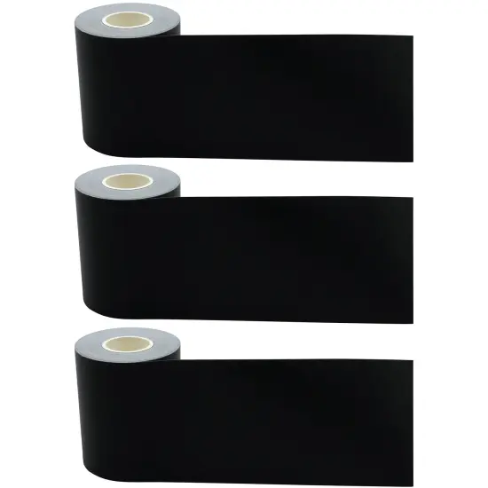 Black Straight Rolled Border Trim, 50 Feet Per Roll, Pack of 3 {1}