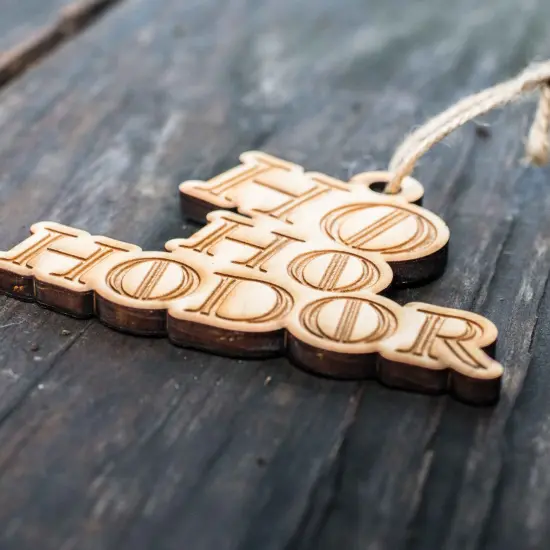 Ornament - Ho Ho Hodor Raw Wood 3x4in {3}