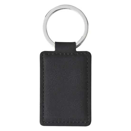 Black Faux Leather Keychains - 12 Pc. {2}