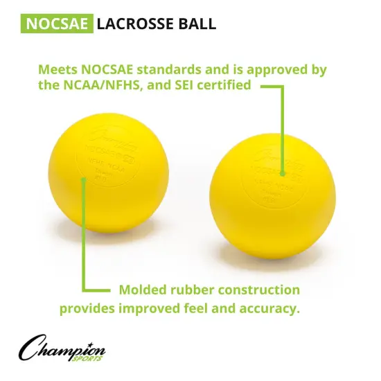 Official Size Lacrosse Balls, Yellow, Pack of 12 {2}