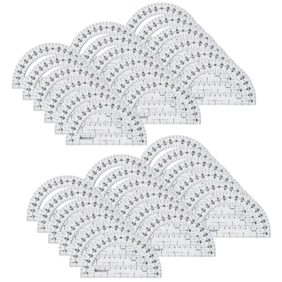 Protractor 6", 180 degree, Clear, Pack of 36 {1}