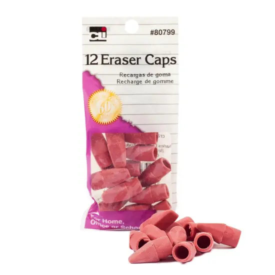 Pencil Eraser Caps, Pink, 12 Per Pack, 36 Packs {2}