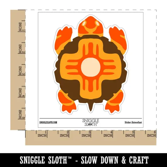 Southwestern Style Tribal Turtle Tortoise Waterproof Vinyl Phone Tablet Laptop Water Bottle Sticker Set - 5 Pack {1}