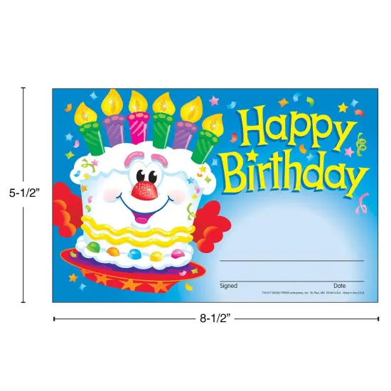 Happy Birthday Cake Recognition Awards, 30 Per Pack, 6 Packs {3}