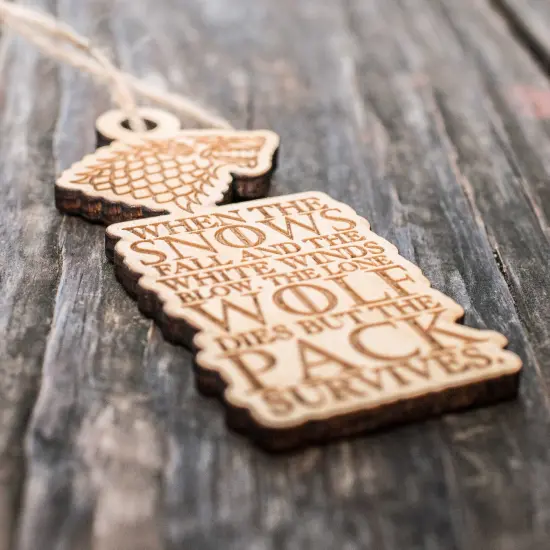 Ornament - When the Snows Fall - Raw Wood 2x4in {4}