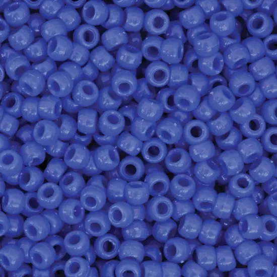 Pony Beads, Blue, 6 mm x 9 mm, 1000 Per Pack, 3 Packs {2}