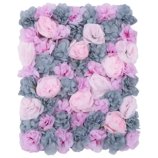 3D Silk Hydrangea Rose Artificial Flower Wall Panel {4}
