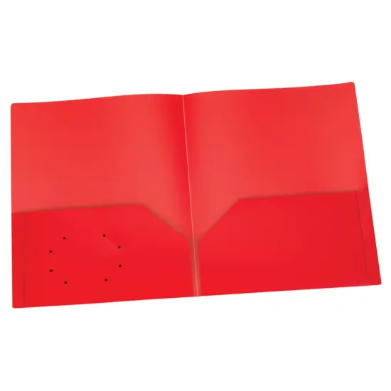 Poly Two Pocket Portfolio, Red, Pack of 25 {1}