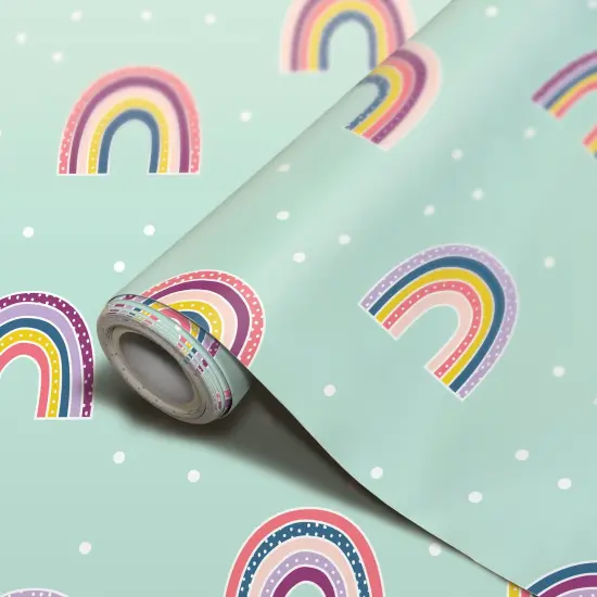 Peel and Stick Decorative Paper Roll, 17-1/2" x 10 ft, Oh Happy Day Rainbow {1}