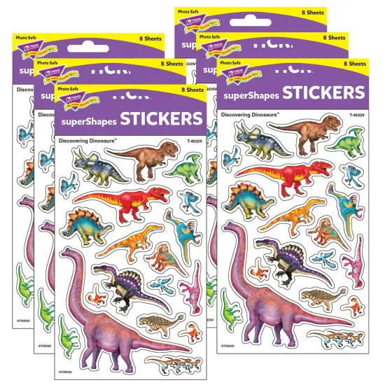 Discovering Dinosaurs&reg; superShapes Stickers-Large, 152 Per Pack, 6 Packs {1}