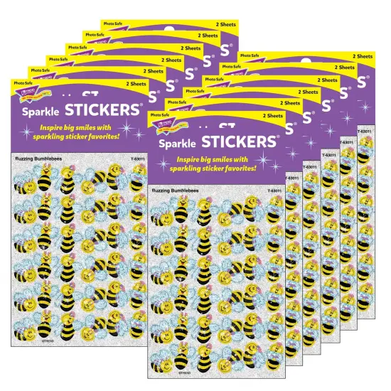 Buzzing Bumblebees Sparkle Stickers&reg;, 72 Per Pack, 12 Packs {1}
