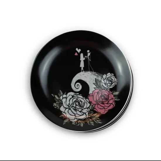 OFFICIAL Nightmare Before Christmas 8" Plate | Jack & Sally on a Hill | Set of 4 {3}