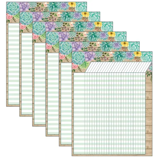 Rustic Bloom Incentive Chart, Pack of 6 {1}