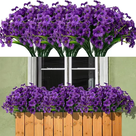 21 Bundles Outdoor Artificial Flowers Fake Silk Flowers Garden Porch Window Box Decoration {1}