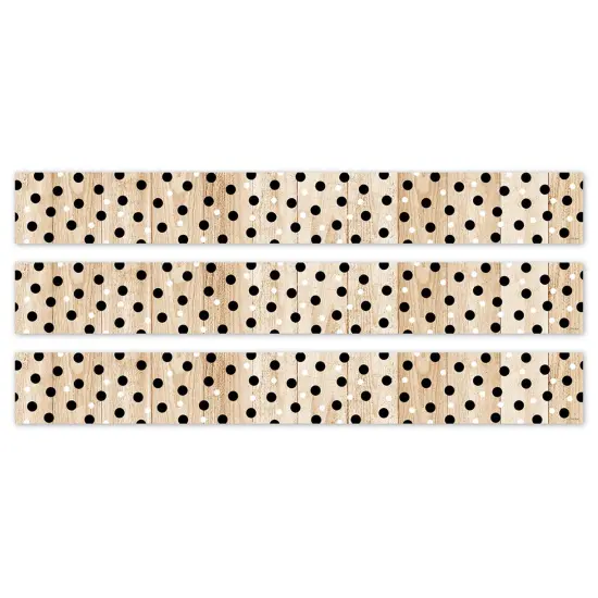 Core Decor Polka Dots on Wood EZ Border, 48 Feet Per Pack, 3 Packs {1}