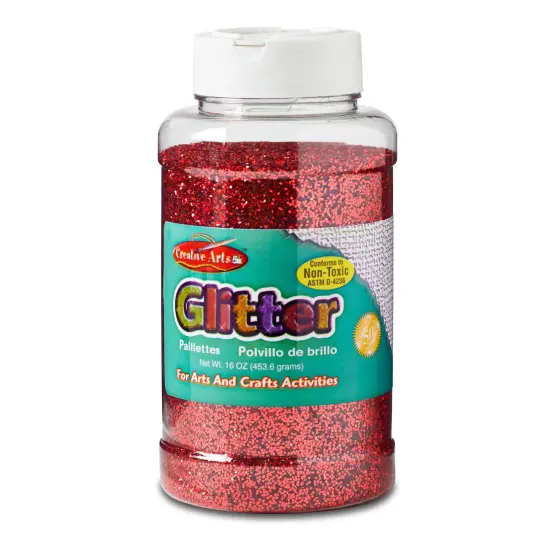 Creative Arts&trade; Glitter, 1 lb. Bottle, Red, Pack of 3 {2}