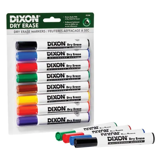 Dry Erase Markers Wedge Tip, 8 Colors Per Set, 2 Sets {2}
