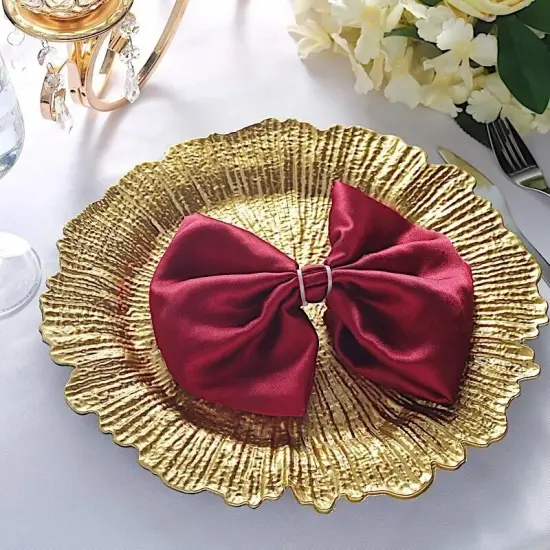 24 GOLD 13" Round Textured Charger Plates Wedding Party Dinner {2}