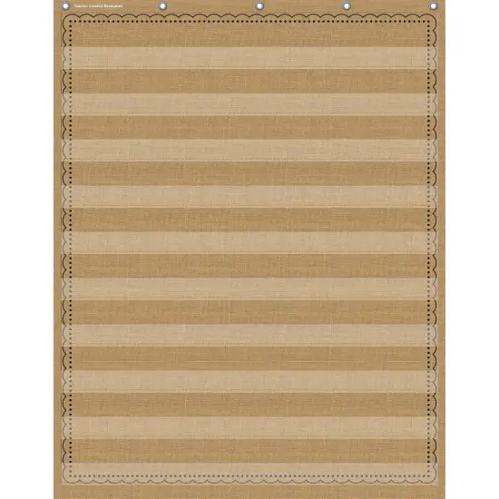 10-Pocket Pocket Chart, Burlap Design, 34" x 44" {1}