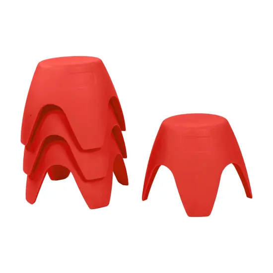 Ayana Stool Set, Flexible Seating, 4-Pack Red {1}