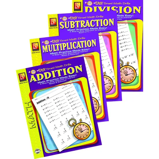Easy Timed Math Drills: 4 Book Set {1}