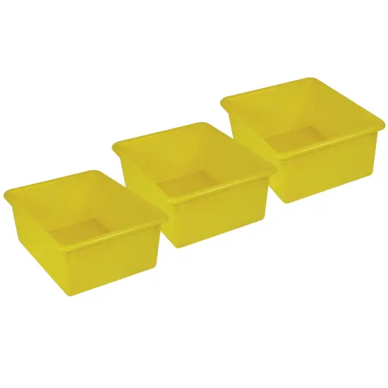 Stowaway&reg; 5" Letter Box no Lid, Yellow, Pack of 3 {1}