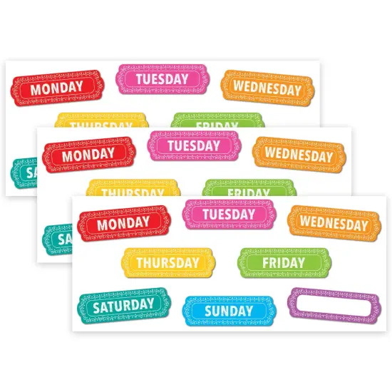 Magnetic Die-Cut Timesavers & Labels, Days of the Week, Chalk Loops, 8 Per Pack, 3 Packs {1}
