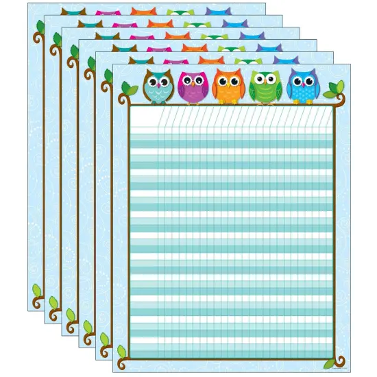 Colorful Owls Incentive Chart, Pack of 6 {1}