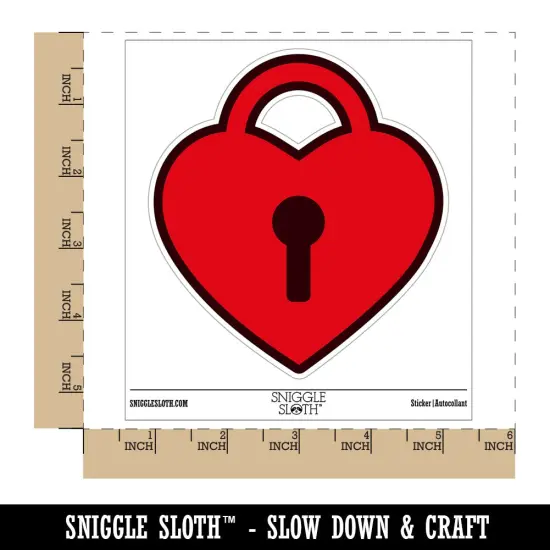 Heart Lock Key Waterproof Vinyl Phone Tablet Laptop Water Bottle Sticker Set - 5 Pack {1}