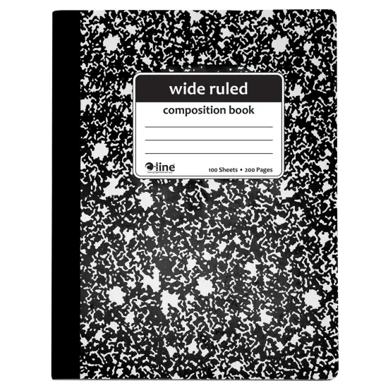 Composition Notebook, 100 Page, Wide Ruled, Black Marble, Pack of 12 {3}