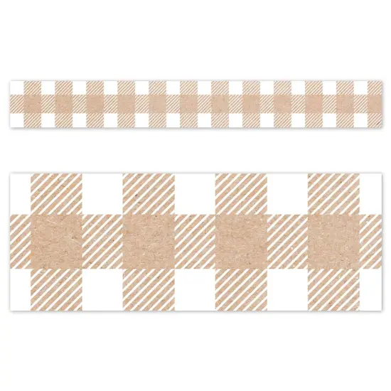 Krafty Pop Kraft Buffalo Check EZ Border, 48 Feet Per Pack, 3 Packs {2}
