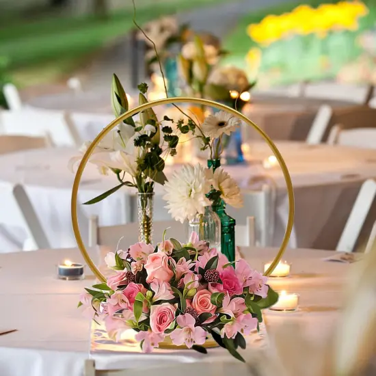19.6" Metal Floral Hoop Table Centerpiece Ring {5}