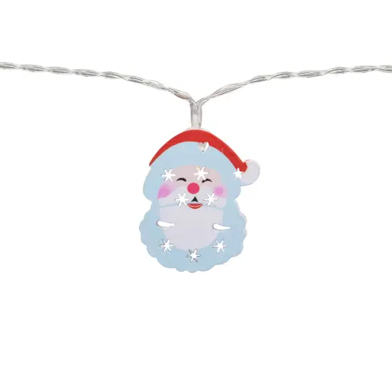 Northlight LED Santa Claus Christmas Fairy Lights - 4' Copper Wire - 10ct Blue {7}