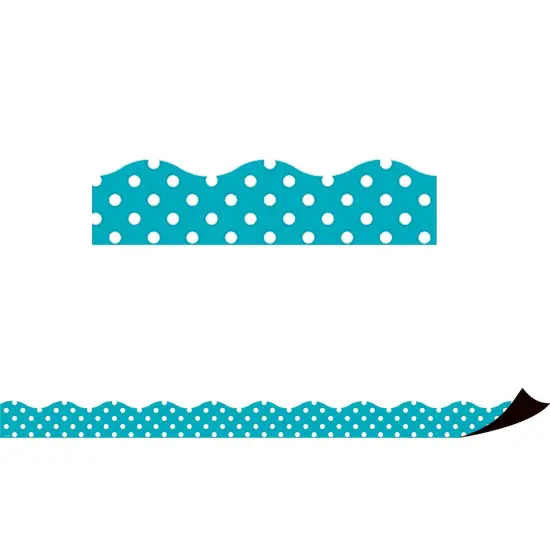 Teal Polka Dots Magnetic Border, 24 Feet Per Pack, 3 Packs {1}