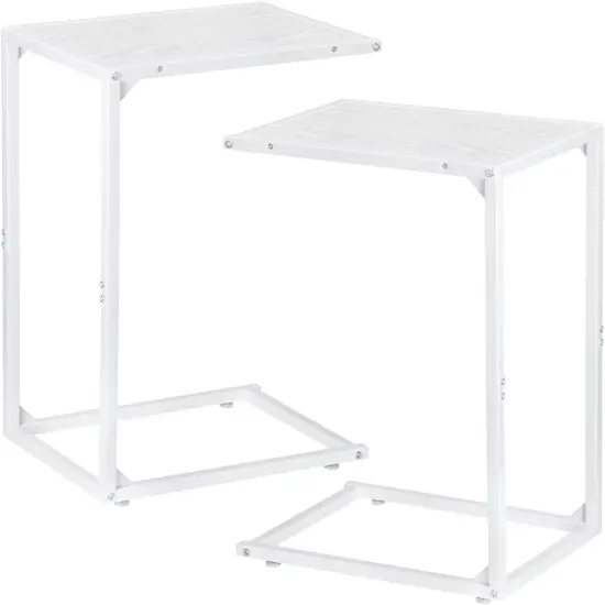 2PCS Snack Side Table C Shaped End Table {1}