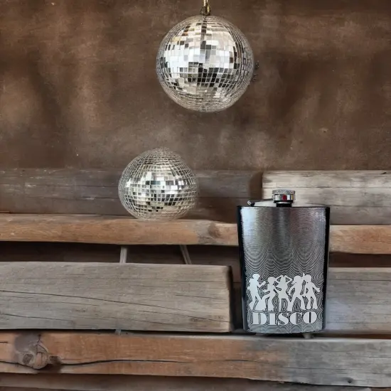 8oz BLACK Disco Flask {4}