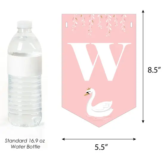 Big Dot of Happiness Swan Soiree - White Swan Baby Shower Bunting Banner - Party Decorations - Welcome Baby {4}