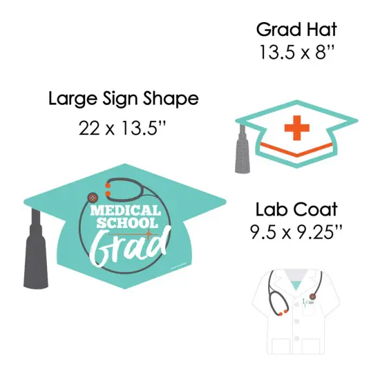Big Dot of Happiness Medical School Grad Doctor Outdoor Decorations - Graduation Yard Signs - Set of 8 {7}