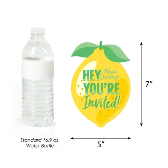 Big Dot of Happiness So Fresh - Lemon - Shaped Fill-in Invitations - Citrus Lemonade Party Invitation Cards with Envelopes - Set of 12 {6}