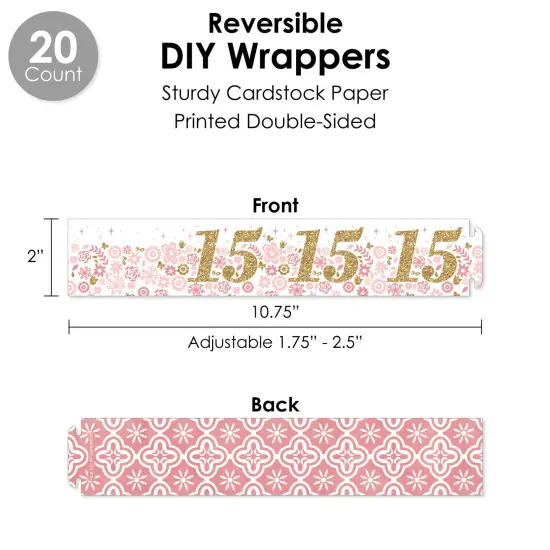 Big Dot of Happiness Mis Quince Anos - Quinceanera Sweet 15 Birthday Party Favors and Cupcake Kit - Fabulous Favor Party Pack - 100 Pieces {4}