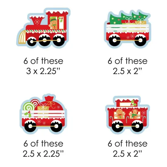 Big Dot of Happiness Christmas Train - DIY Shaped Holiday Party Cut-Outs - 24 Count {3}