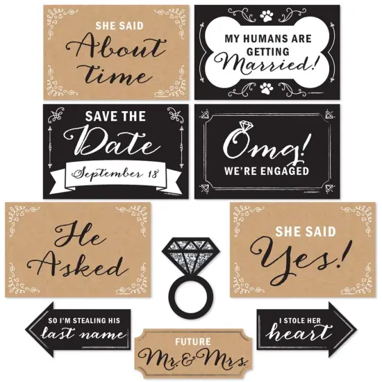 Big Dot of Happiness Engagement Announcement - Photo Prop Kit - 10 Count {3}