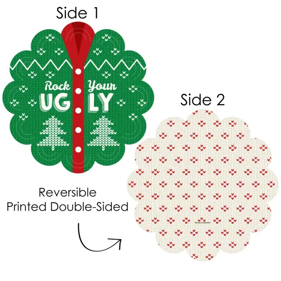 Big Dot of Happiness Ugly Sweater - Holiday and Christmas Party Round Table Decorations - Paper Chargers - Place Setting For 12 {4}