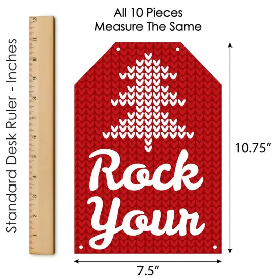 Big Dot of Happiness Ugly Sweater - Hanging Vertical Paper Door Banners - Holiday and Christmas Party Wall Decoration Kit - Indoor Door Decor {7}