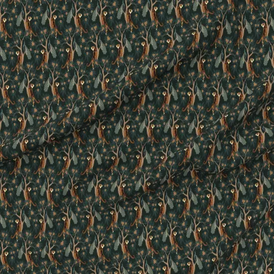 Various Fabrics by the Yard or Fat Quarter Tiger Peacock Small Scale Bird Asian Flowers Floral Chinese Tree Dark Custom Printed Fabric by Spoonflower {6}