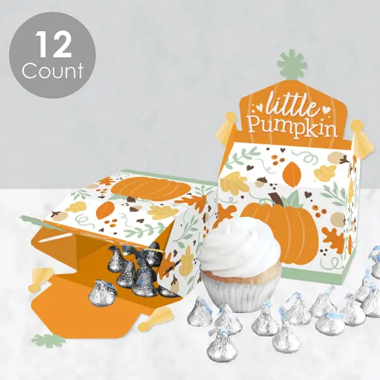 Big Dot of Happiness Little Pumpkin - Treat Box Party Favors - Fall Birthday Party or Baby Shower Goodie Gable Boxes - Set of 12 {4}