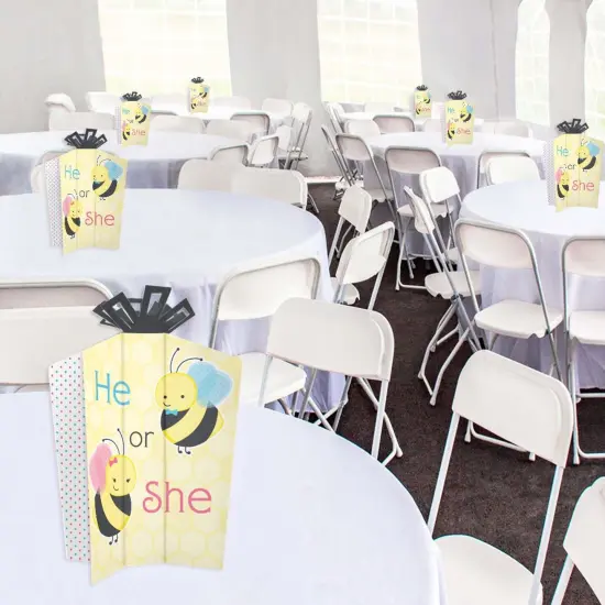 Big Dot of Happiness What Will It Bee - Table Decorations - Gender Reveal Fold and Flare Centerpieces - 10 Count {6}